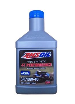 AMSOIL 100% Synthetic 4T Performance 4-Stroke Motorcycle Oil SAE 10W-40