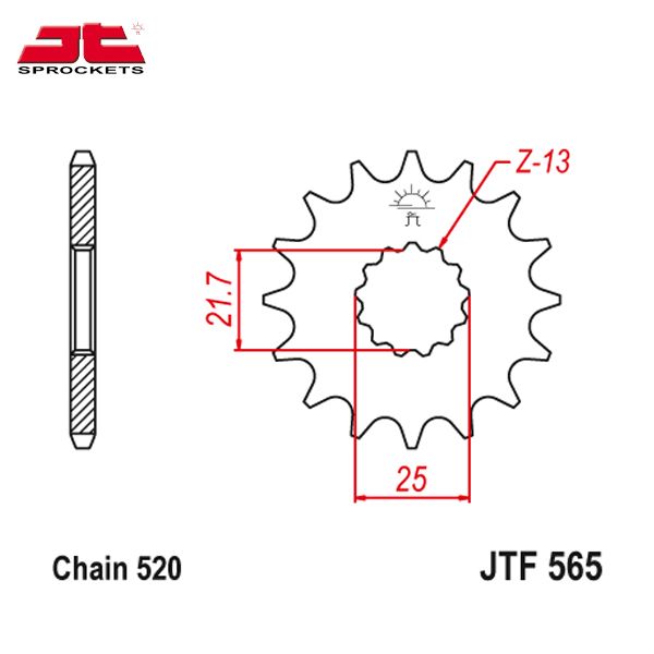 JT JTF565.15RB звезда передняя (ведущая), 15 зубьев