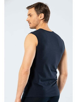 Футболка мужская с V-образным вырезом без рукавов темно-синий