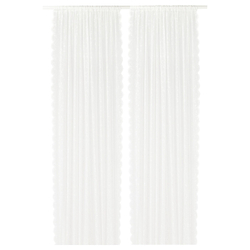 IKEA LILLYANA  (ИКЕА ЛИЛЛЙАНА)  -  Шторы, 2 шт, на туннеле/белый цветок, 145x300 см