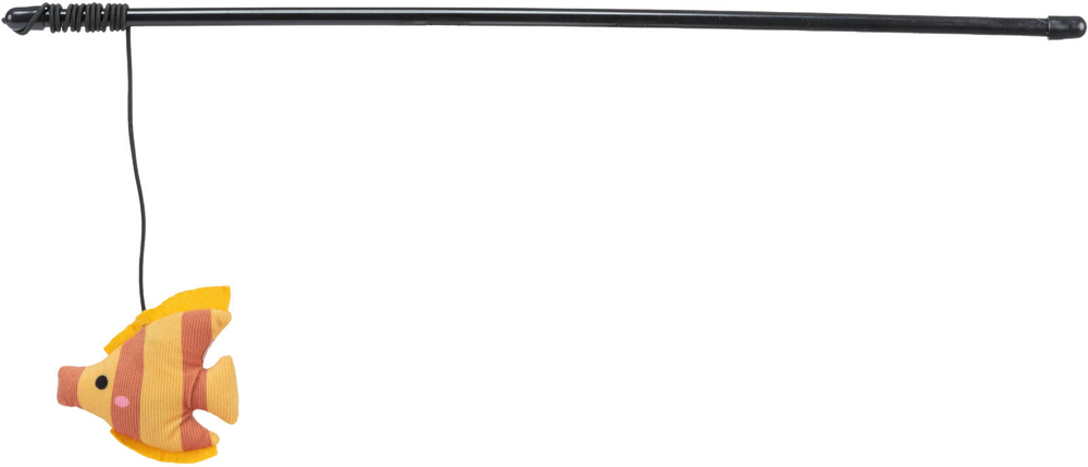 Игрушка удочка-дразнилка "Рыбка", пластик/плюш, 46 см, Trixie