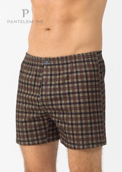 Трусы мужские семейные Pantelemone PMB-406, клетка бежевая/оранжевая