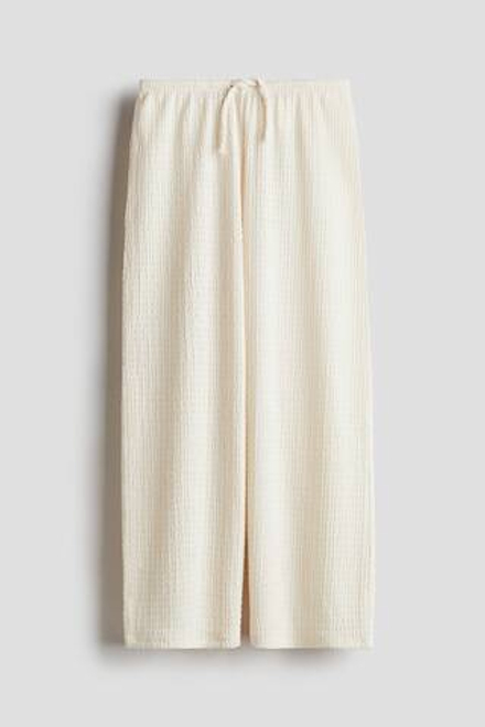 H&M Брюки из рельефной ткани, светло-бежевый