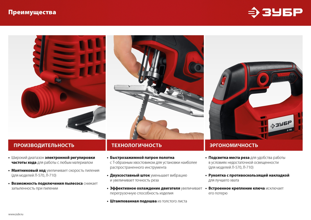 ЗУБР 710 Вт, 80 мм, электрический лобзик (Л-710)