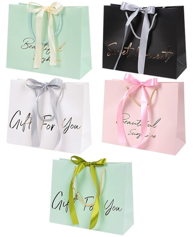 Пакет подарочный 24,5*19,5*9,5 см. "Надпись" тиснение фольгой золото, ассорти (Darvish)