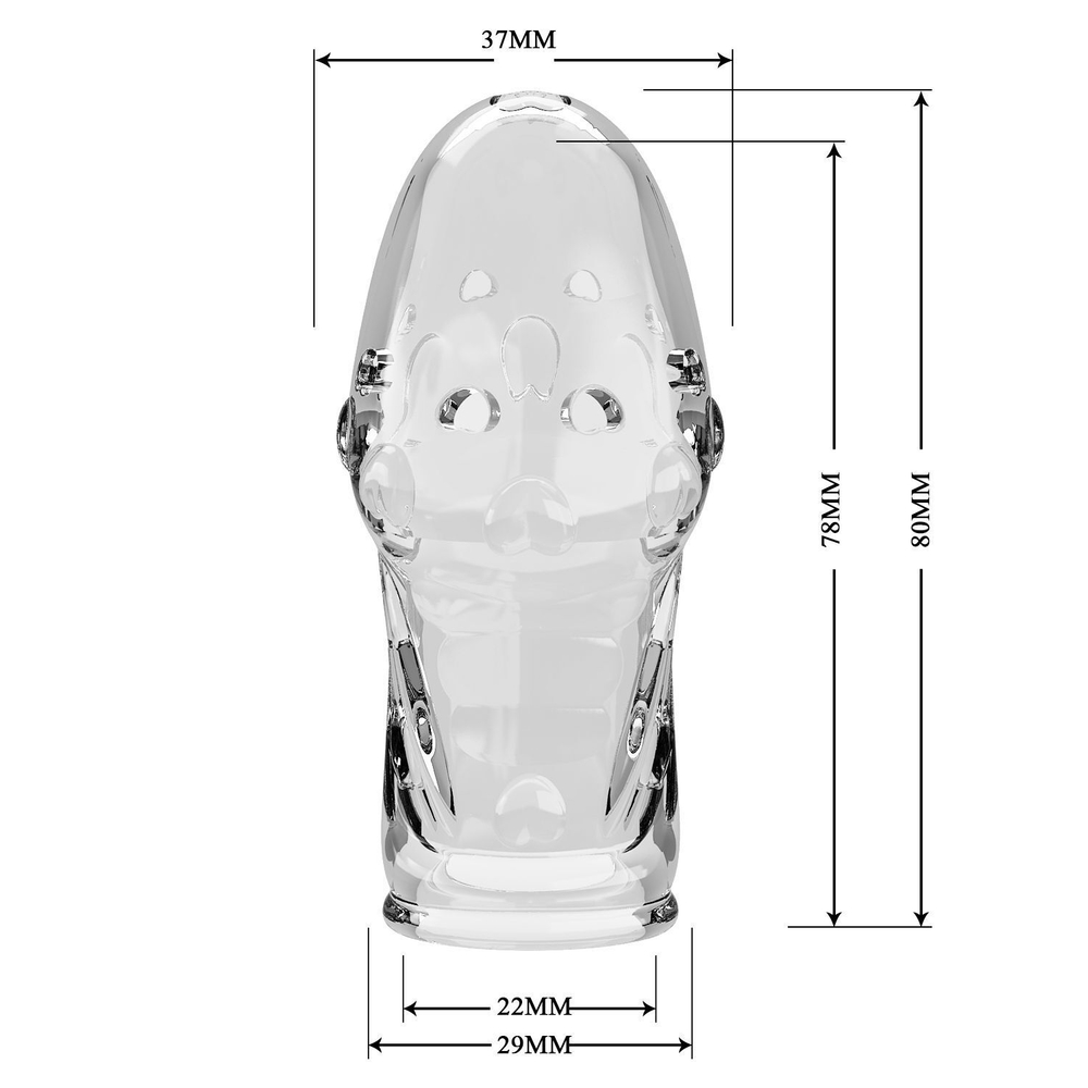 Прозрачная насадка на пенис Booker - 8 см. (Цвет: прозрачный)