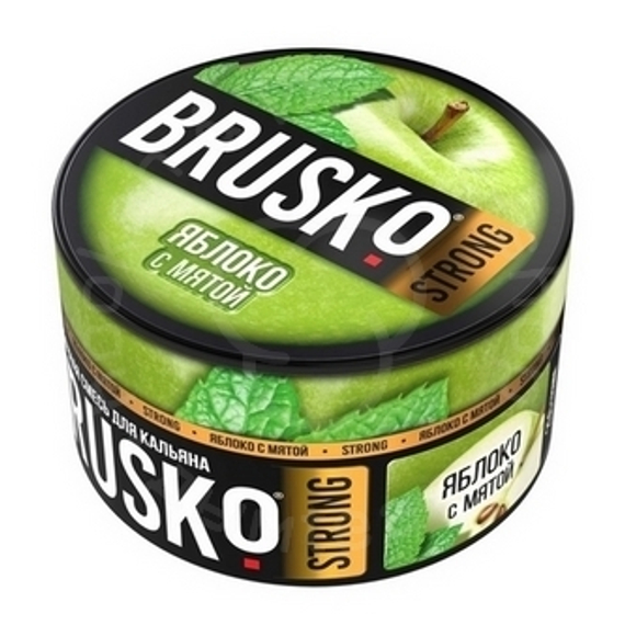 Бестабачная смесь для кальяна BRUSKO, 250 г, Яблоко с мятой, Strong