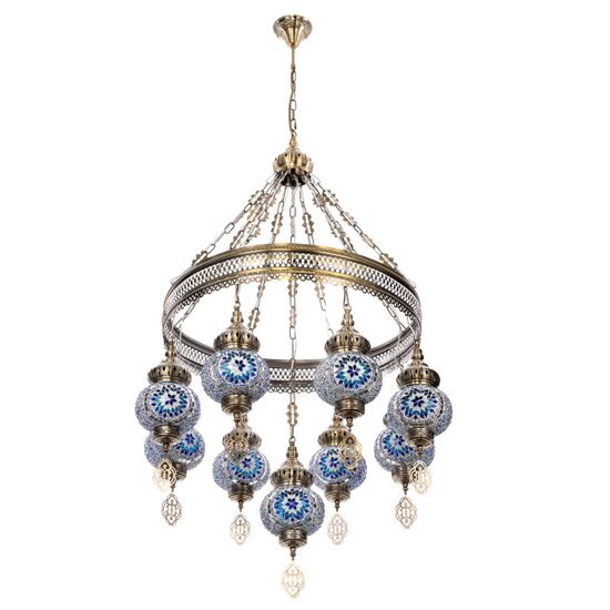 CL419186 Каир Мозаика Синяя Люстра