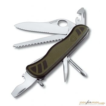 Нож перочинный Victorinox Military 111мм 10 функций с фиксатором зеленый (0.8461.MWCH)
