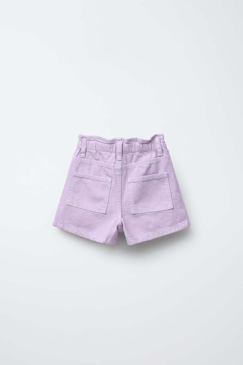 ZARA ШОРТЫ ИЗ ТВИЛА PAPERBAG COMFORT, ЦВЕТ МАЛЬВЫ