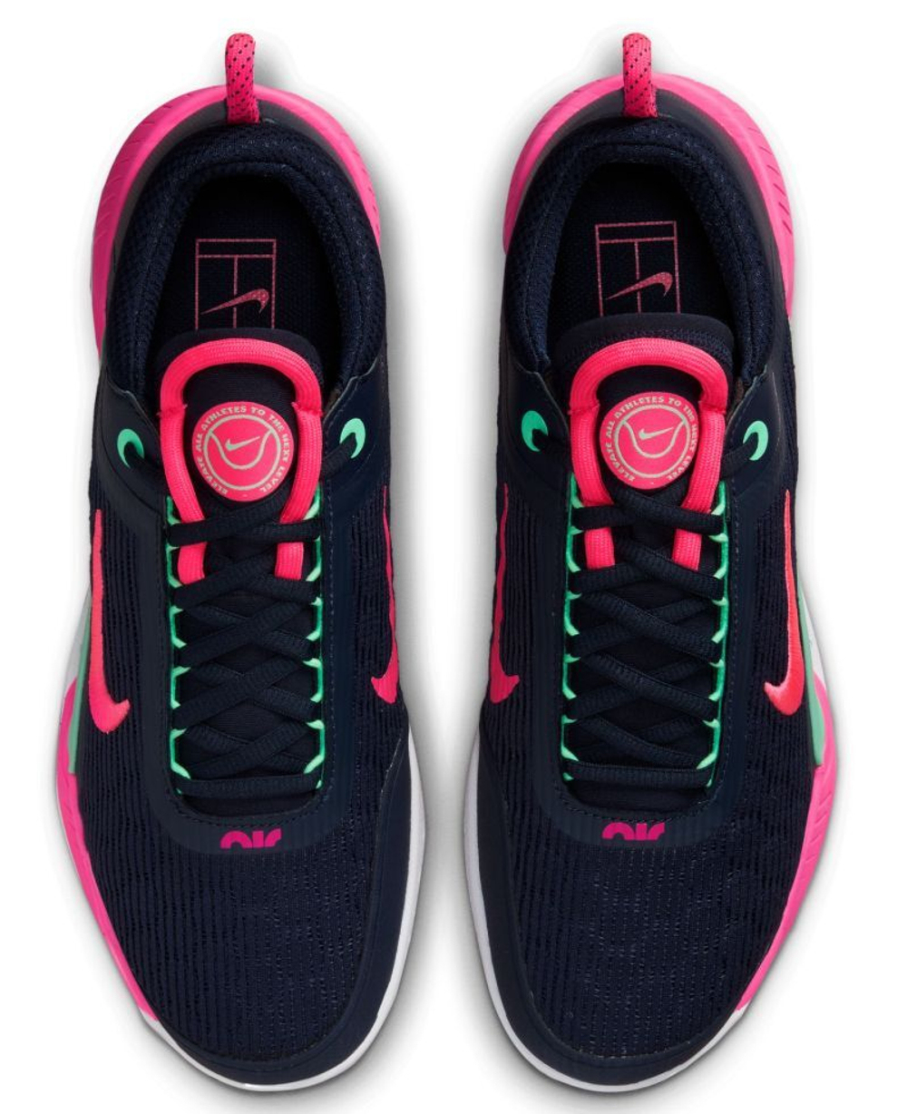 Теннисные кроссовки Nike Zoom Court NXT - obsidian/green glow/white/hyper pink