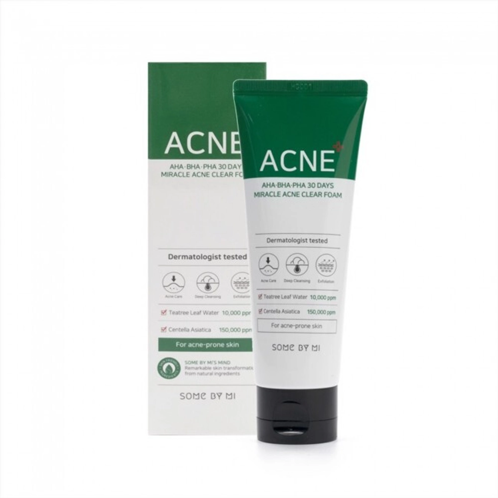 Пенка очищающая Some By Mi ACNE  AHA-BHA-PHA 30 Days Miracle Acne Clear Foam 100 мл