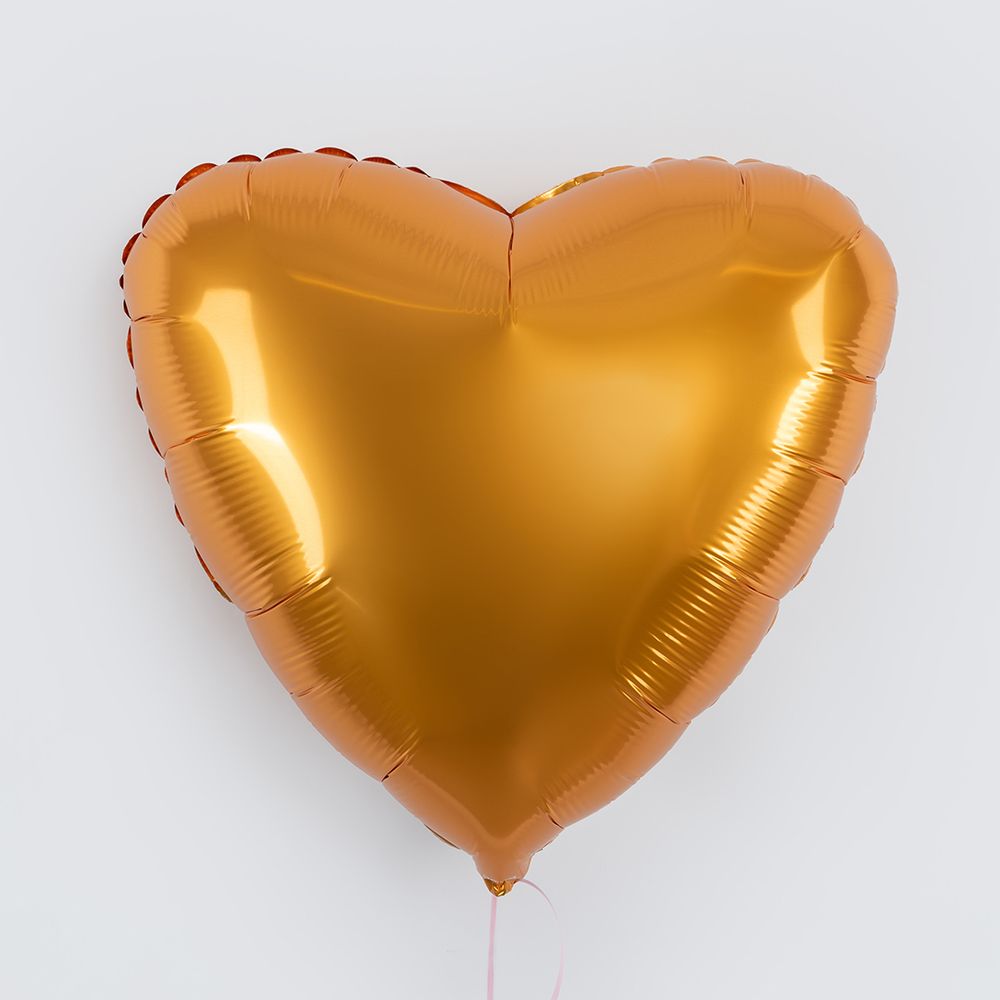 Шар (19''/48 см) Сердце, Янтарь, Бохо, 1 шт.