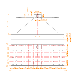 Душевой поддон прямоугольный RGW TKS-Gr Серый (800x2000)