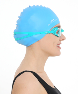 Шапочка для плавания Nuance Light Blue, силикон, подростковый