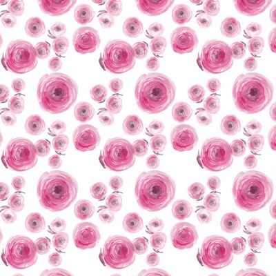 Розовые цветы акварелью