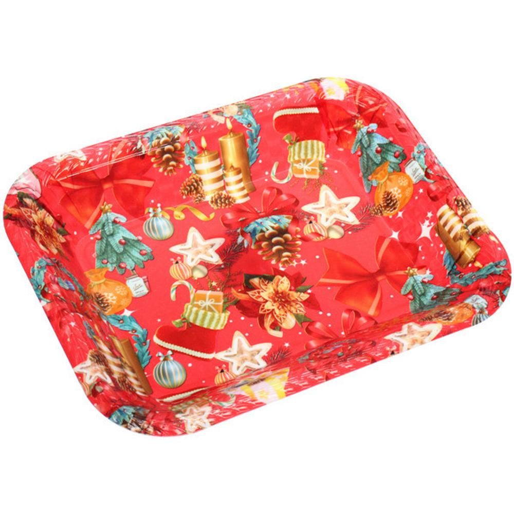 Поднос пластиковый «Новогоднее ассорти» 25*19см