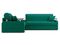 Диван угловой с Баром Денвер 1,2 - Velutto 33 изумрудный/  коричневая накладка
