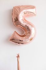 шар цифра 5 розовое золото rose gold