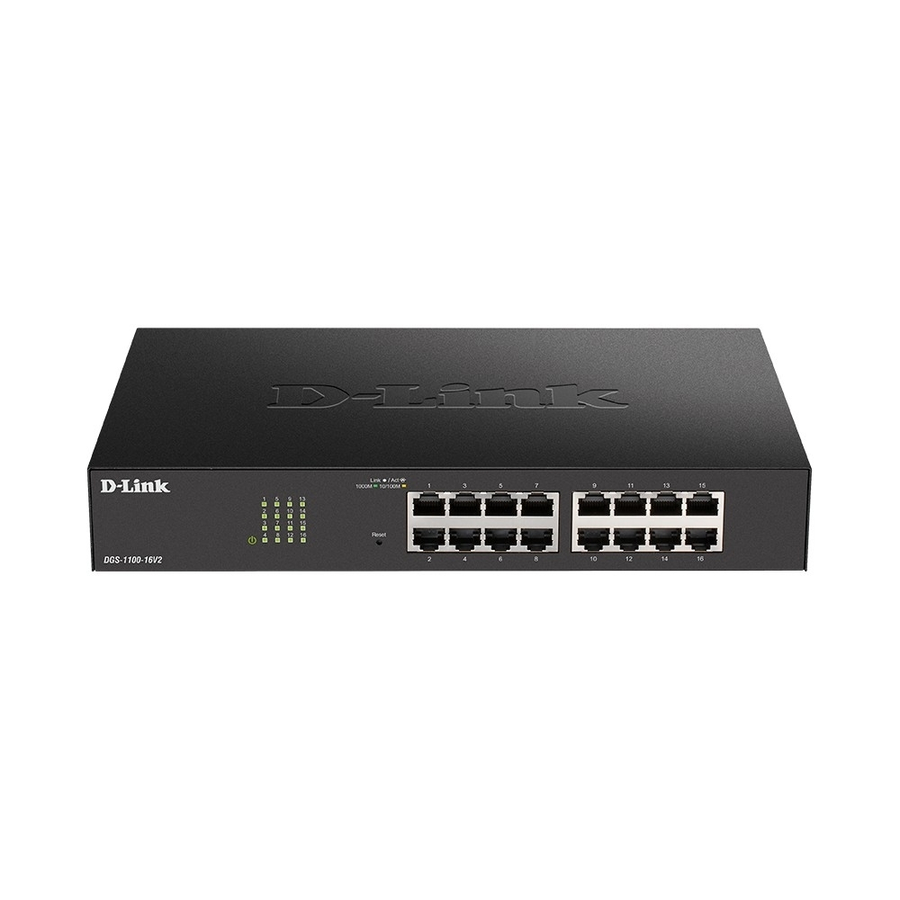 Коммутатор D-Link DGS-1100-16V2/A2A Настраиваемый L2 коммутатор c 16 портами 10/100/1000Base-T