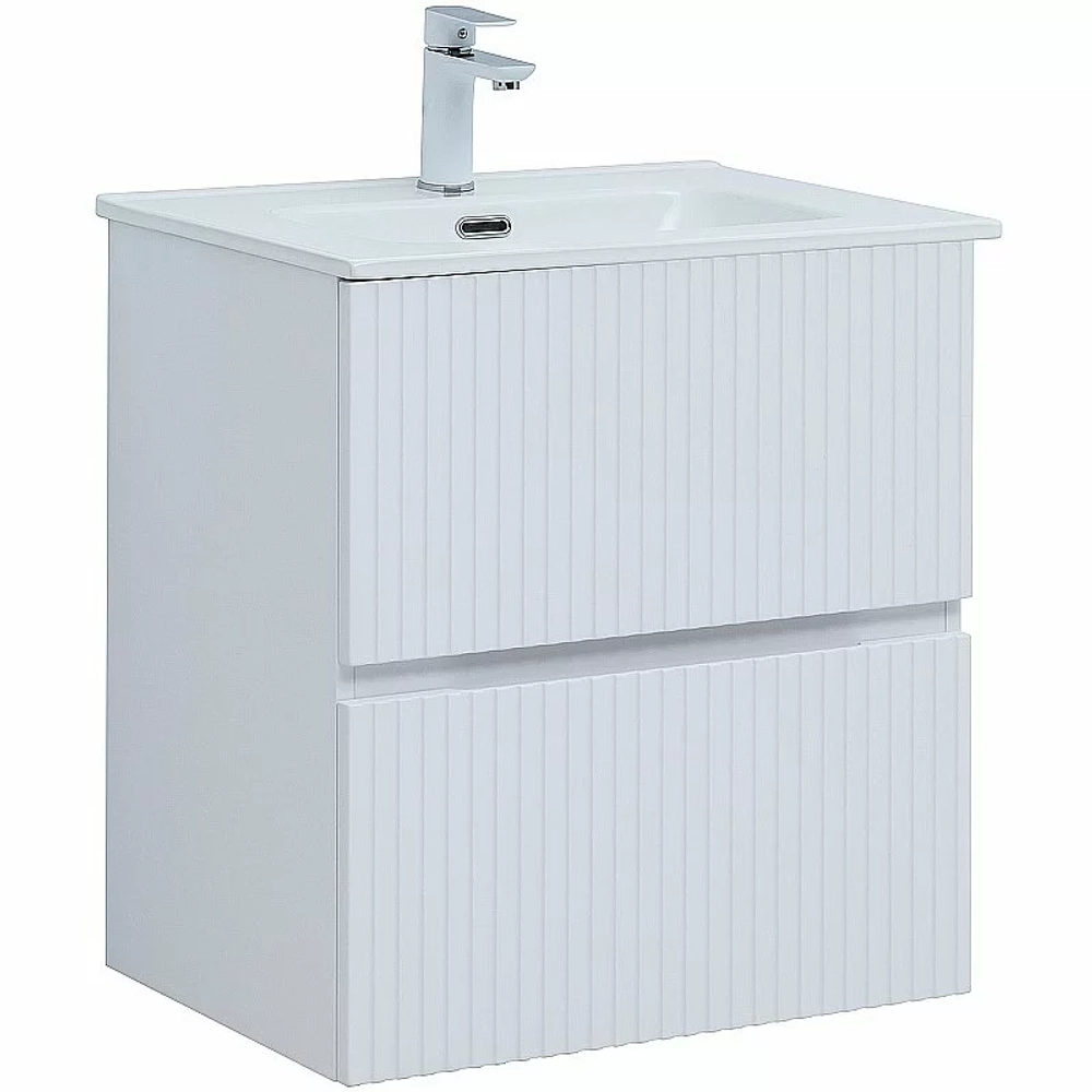 Тумба с раковиной Aquanet Джейн 60 313284 белая матовая