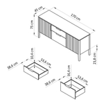 Тумба двухдверная 2 ящика Розенбург из массива дуба