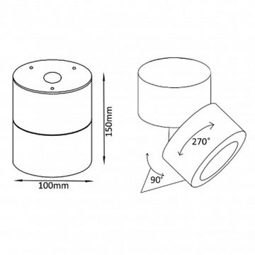 Накладной светодиодный светильник CLT 412С BL черный Crystal Lux