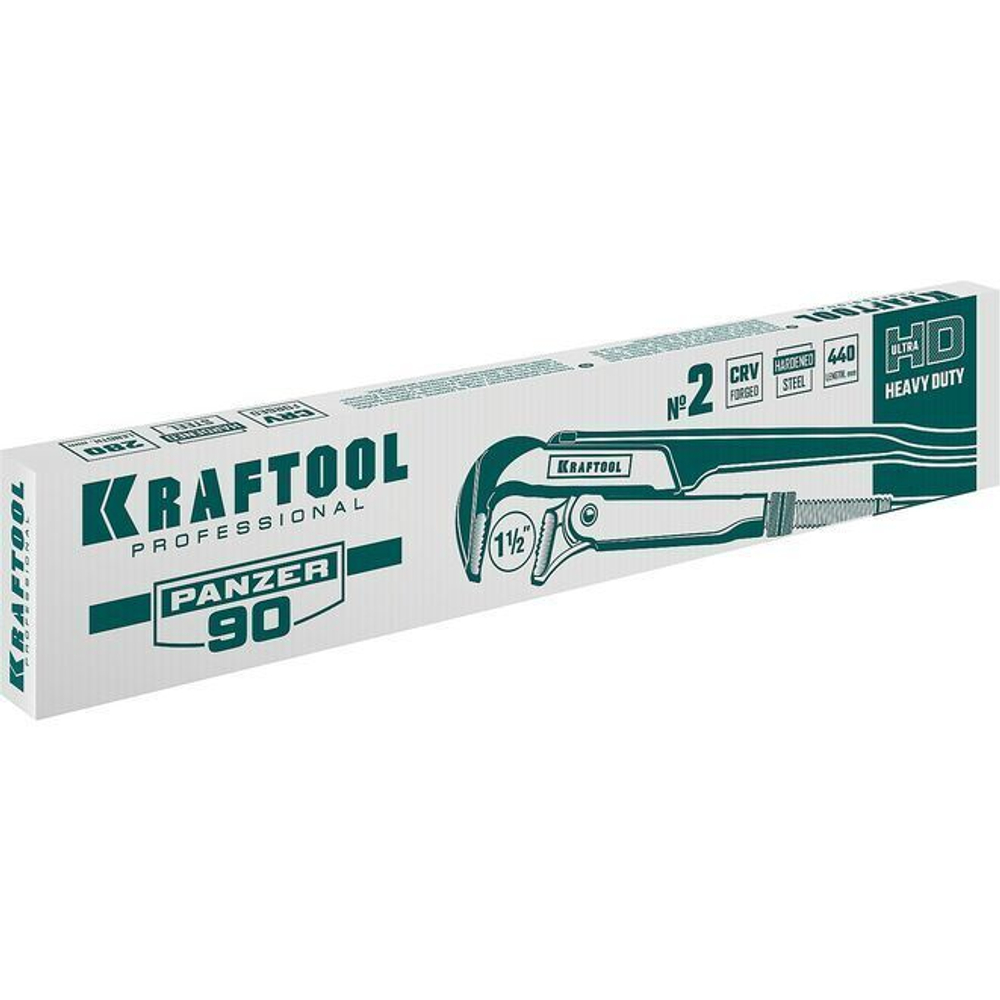 Ключ трубный 1.5" сантехнический Kraftool PANZER-90 №2 прямые губки