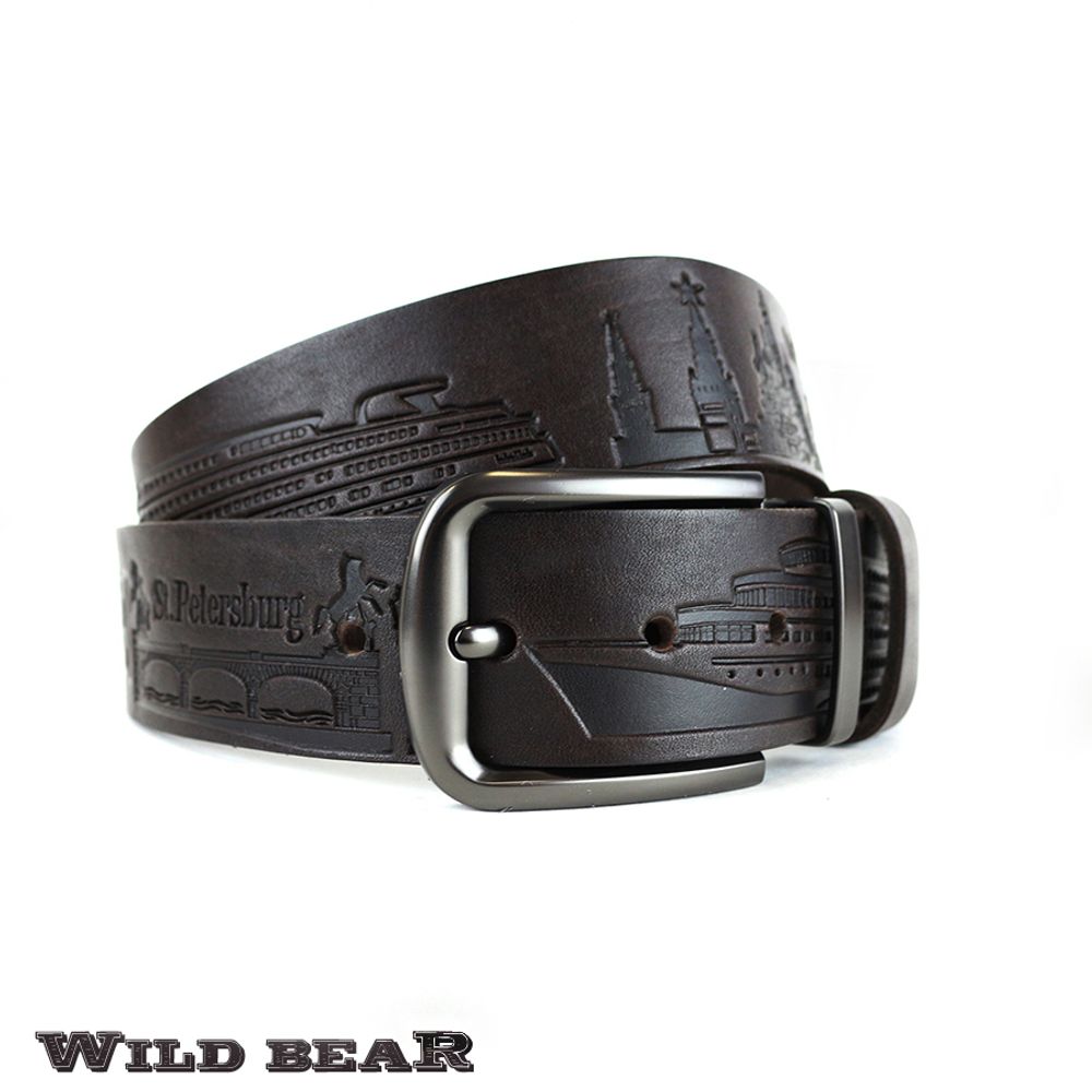 Ремень WILD BEAR RM-049m Dark-Brown (130 см)