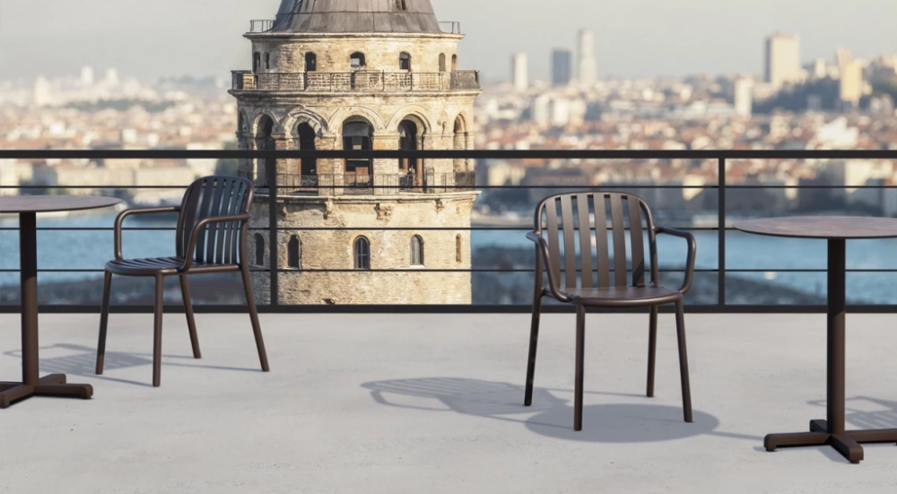 Кресло пластиковое Papatya Galata-K, антрацит