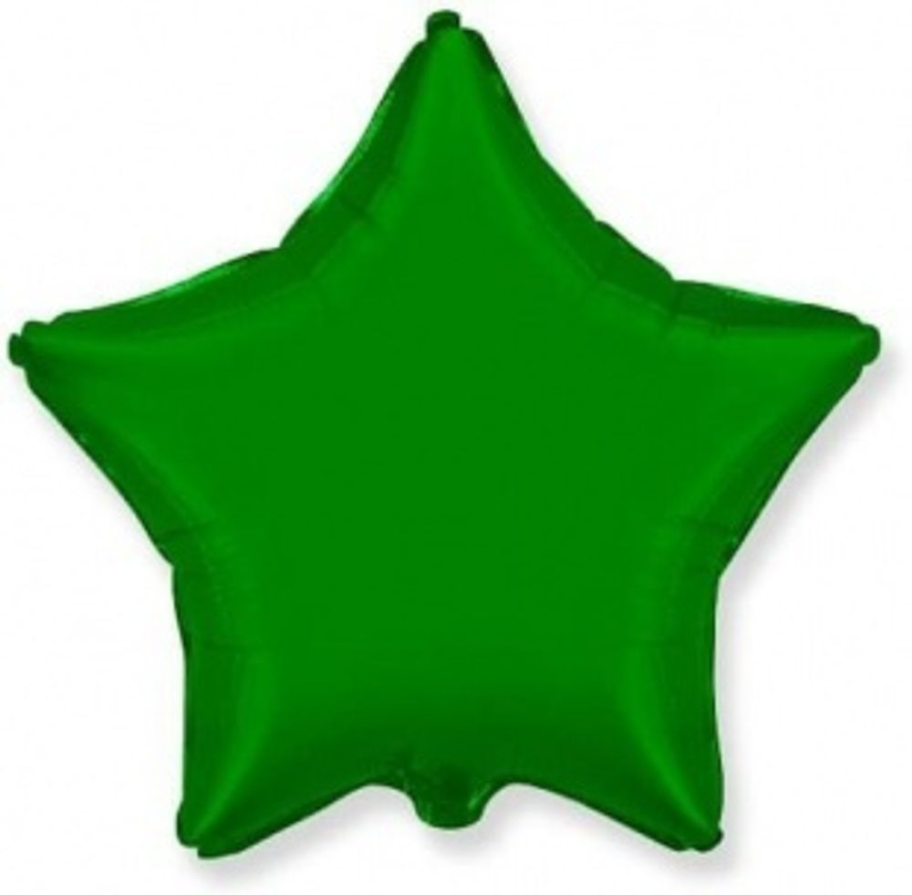 Фольгированный шар звезда, зеленый