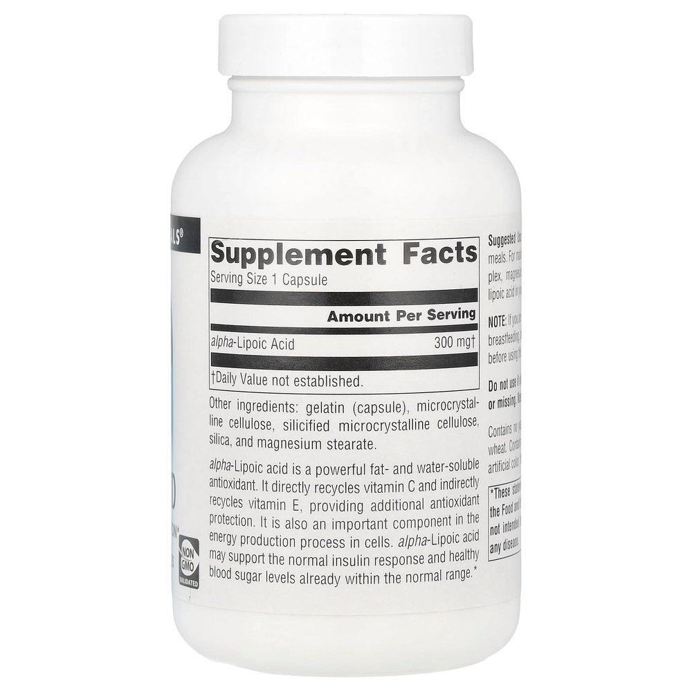 Source Naturals, Альфа-липоевая кислота, 300 мг, 120 капсул