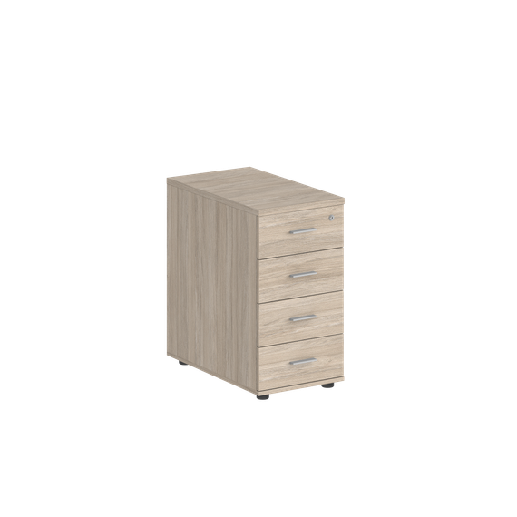 Тумба приставная Сигма 400х600х725 с 4 ящ.(метаб), с замком без топа