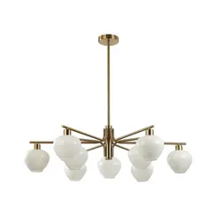 8278/9 MODERNI латунь/белый, металл/стекло Люстра Е14 9*40W 220V CARMELA