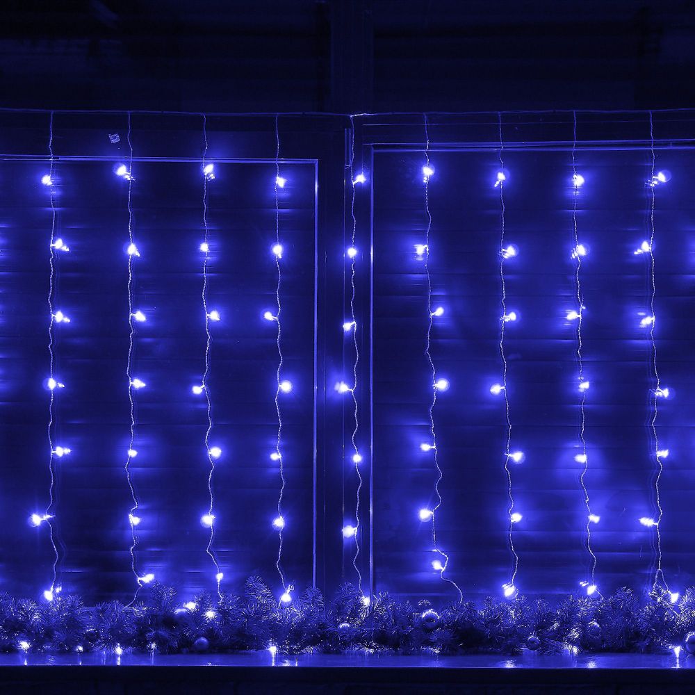 ULD-C3020-160-DTA BLUE IP20 Занавес светодиодный. 3х2м. 160 светодиодов. Синий свет. Провод прозрачный. TM Uniel