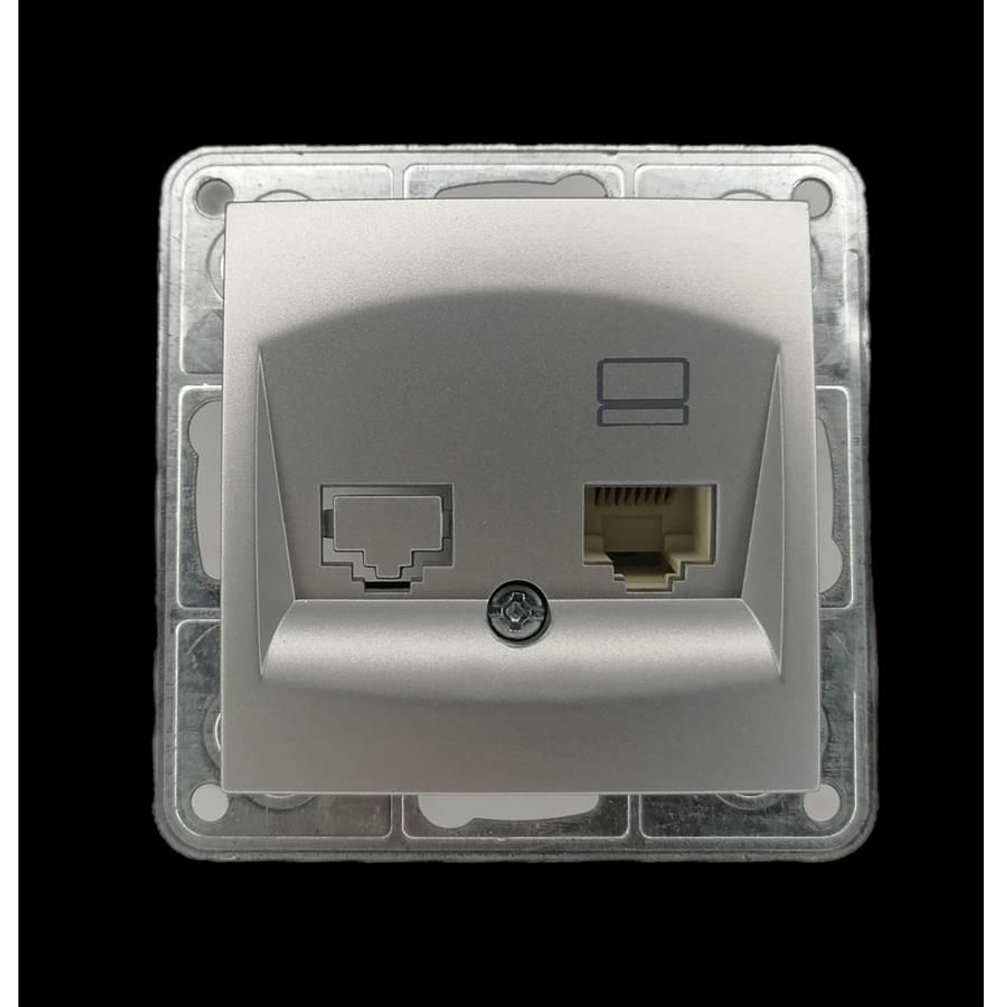 Розетка RJ-45 Profitec Tesla Серебро