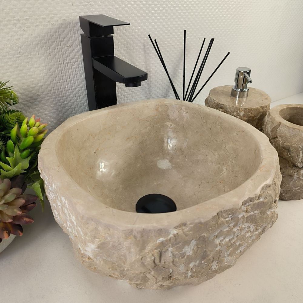 Каменная раковина из мрамора Erozy Cream EM-05579 (30*30*16) 0867 из натурального камня