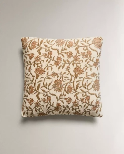 ZARA HOME НАВОЛОЧКА ДЛЯ ДЕКОРАТИВНОЙ ПОДУШКИ ИЗ СИНЕЛИ, ЭКРЮ