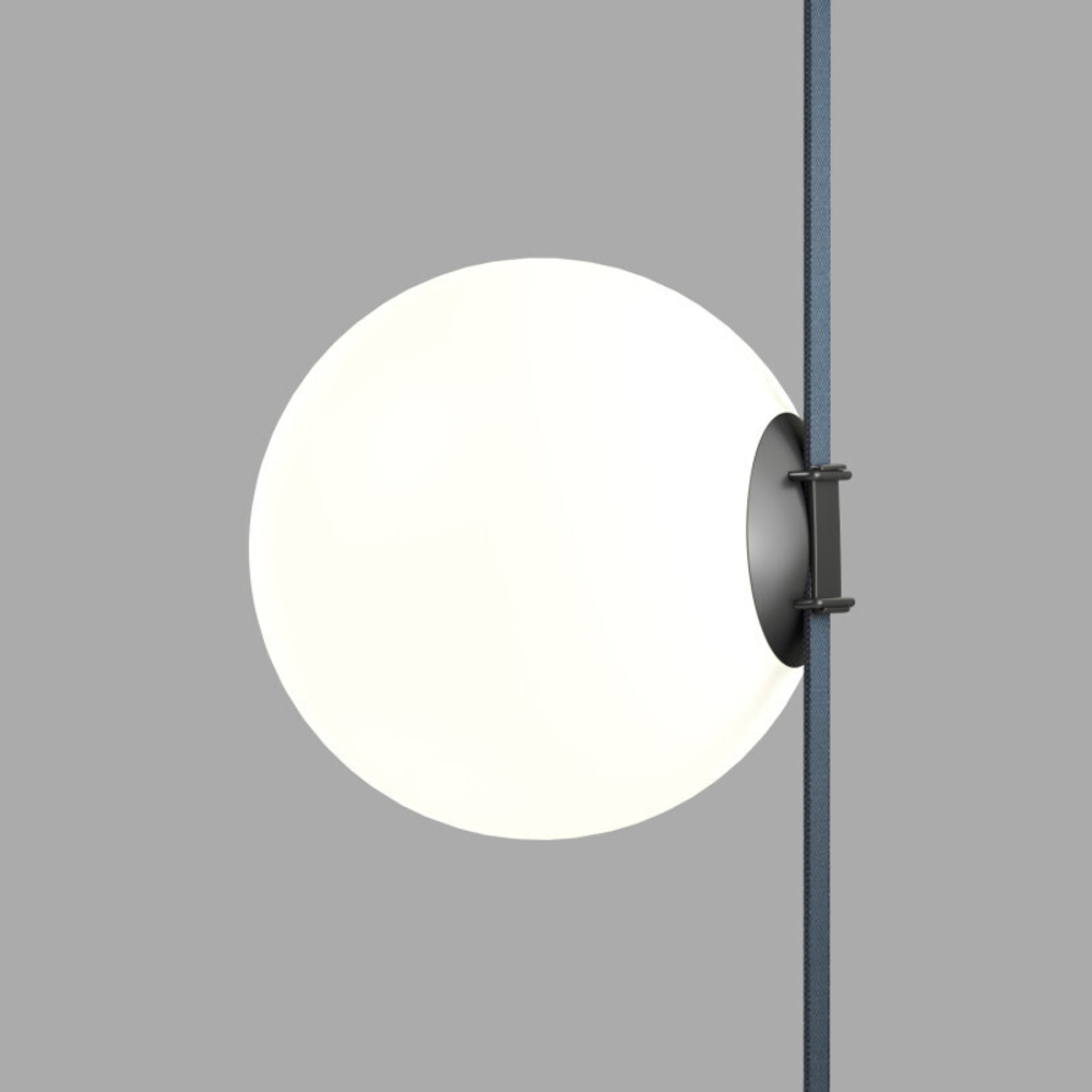 DK5554-BK Cветильник для трека-ремня Belty, серия Orb, со светодиодом, D230*H236мм, 48V DC, 15W, RA90, 120°, 4000K, IP20, черный, акрил