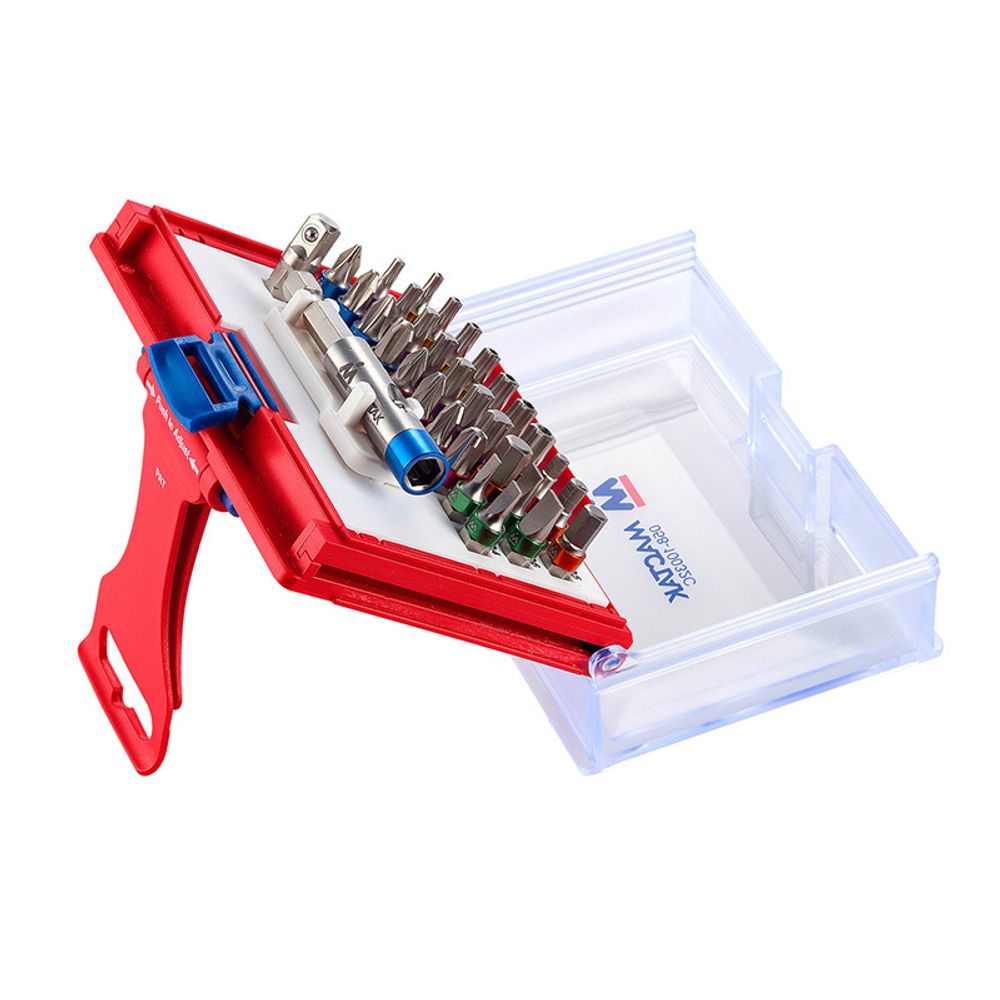 МАСТАК (058-10032C) Набор вставок (бит) 1/4", TORX, HEX, Pozidriv, Phillips, Slotted, 32 предмета