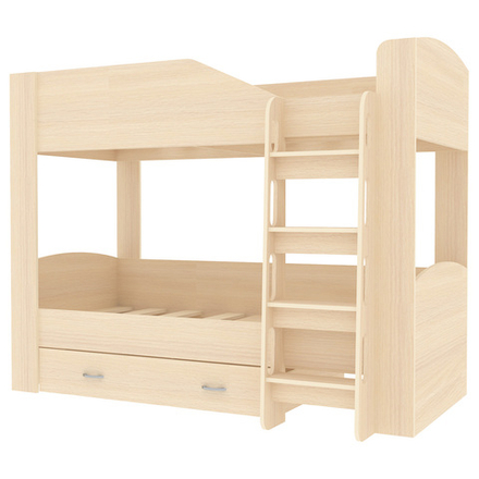 Двухъярусная кровать КарИВи Астра 2  Дуб Молочный  Дуб Молочный