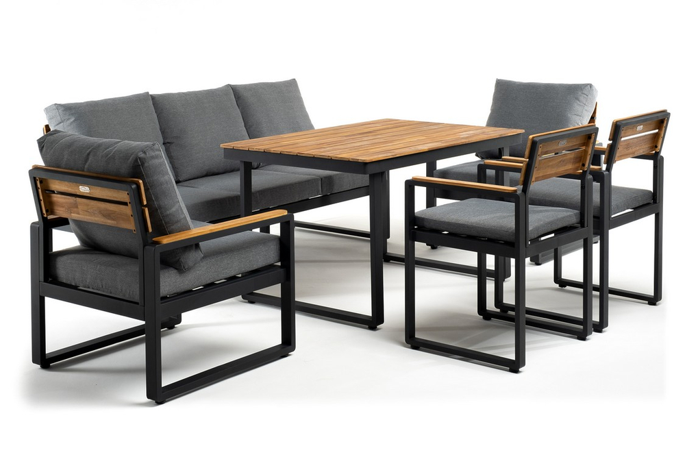 Обеденный комплект Joygarden ТОПА L, темно-серый графит, серый антрацит