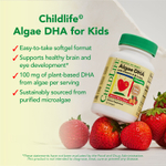 ChildLife Essentials, ДГК из водорослей с витамином А и лютеином, натуральные ягоды, 60 мягких таблеток