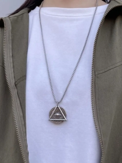 Магический кулон оберег амулет Пирамида с Глазом на цепочке