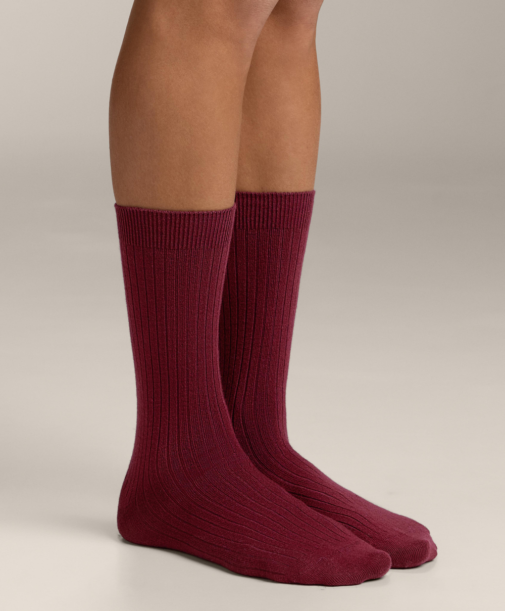Oysho Классические носки из модала и кашемира, гранатовый