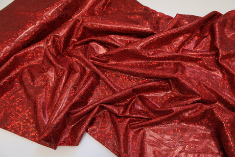 Трикотаж голография красный