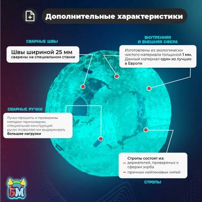 Светящийся Зорб без сидений,ТПУ, 2,8 м