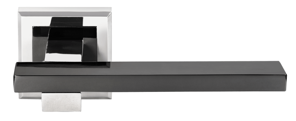 Дверные ручки Morelli "SHAPE" MH-38 SN/BN-S Цвет - Белый никель/Чёрный никель