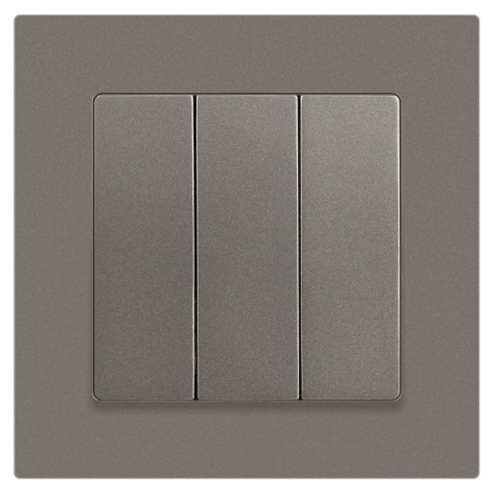 Выключатель Intro Accent 6-106-09 тройной, 10А-250В, IP20, СУ, AL/CU, титан