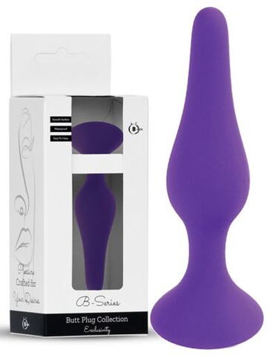 Фиолетовая анальная втулка Silcone Purple Plug Large - 12,5 см. (Цвет: фиолетовый)